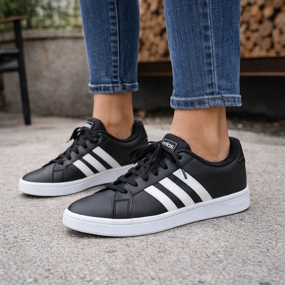 Adidas Grand Court Base Sneakers Black & White Unisex